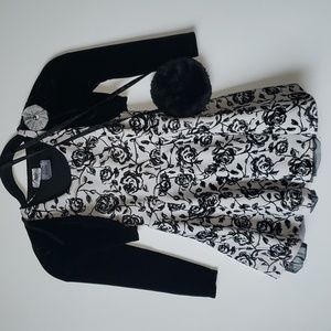 Knit Works girls black and white formal dress.